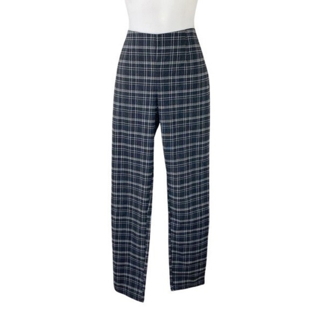 Calvin Klein gray plaid stretch ankle pull on pants 8